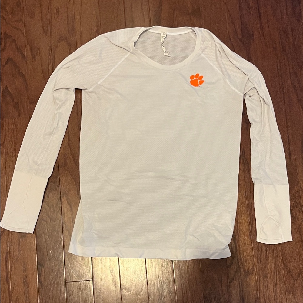 Lululemon Athletica White Long Sleeve Clemson Swiftly Tech